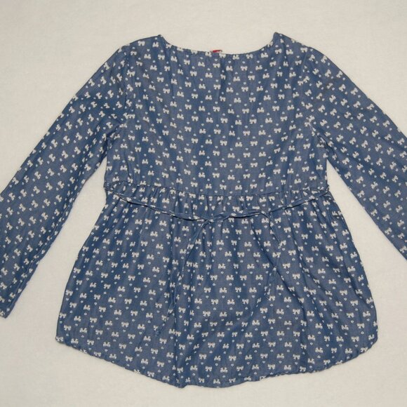 NWOT Beautees Girls Size L, Summer Dress, Blue with White Bowties & Hear… - Picture 9 of 14